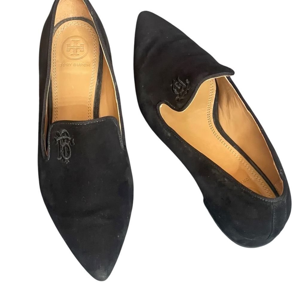 Tory Burch Womens Black Suede Leather Pointed Toe Loafer Flats
Size 6.5M